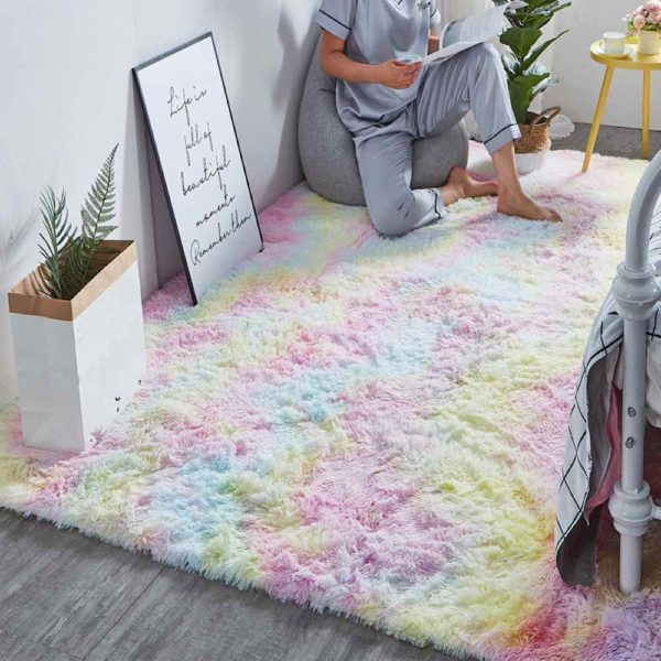 buy plush rainbow rug online