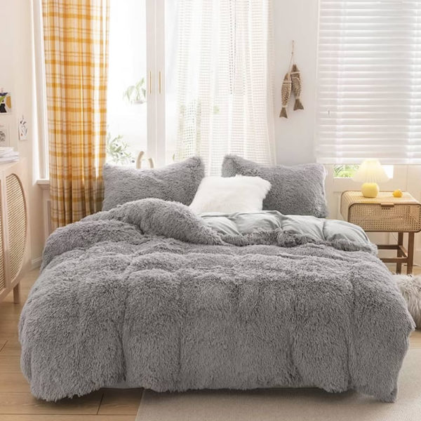 gray fleece bed sheets king